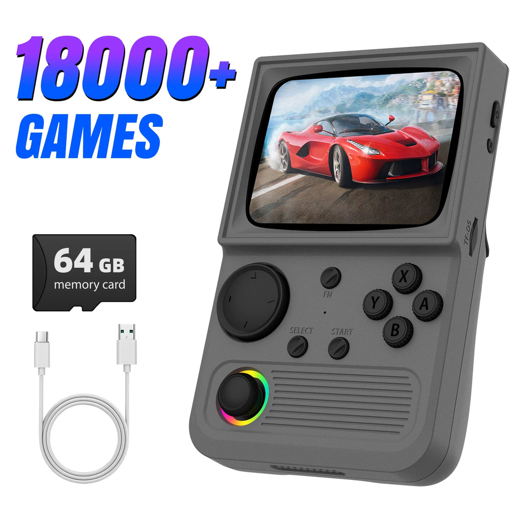 WDYQJE R36T Retro TV Handheld Game Console EmuELEC System 3.5" IPS Screen Portable Pocket Video Game Player children kids gift