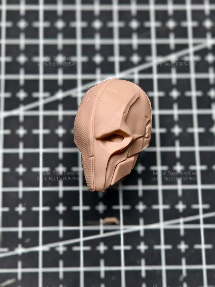 Unbemalter DIY 1/12 Men Soldier Anime Deathstroke White Model Head Antihero Wilson Head Sculpt passend für 6-Zoll-Actionfigurenkörper