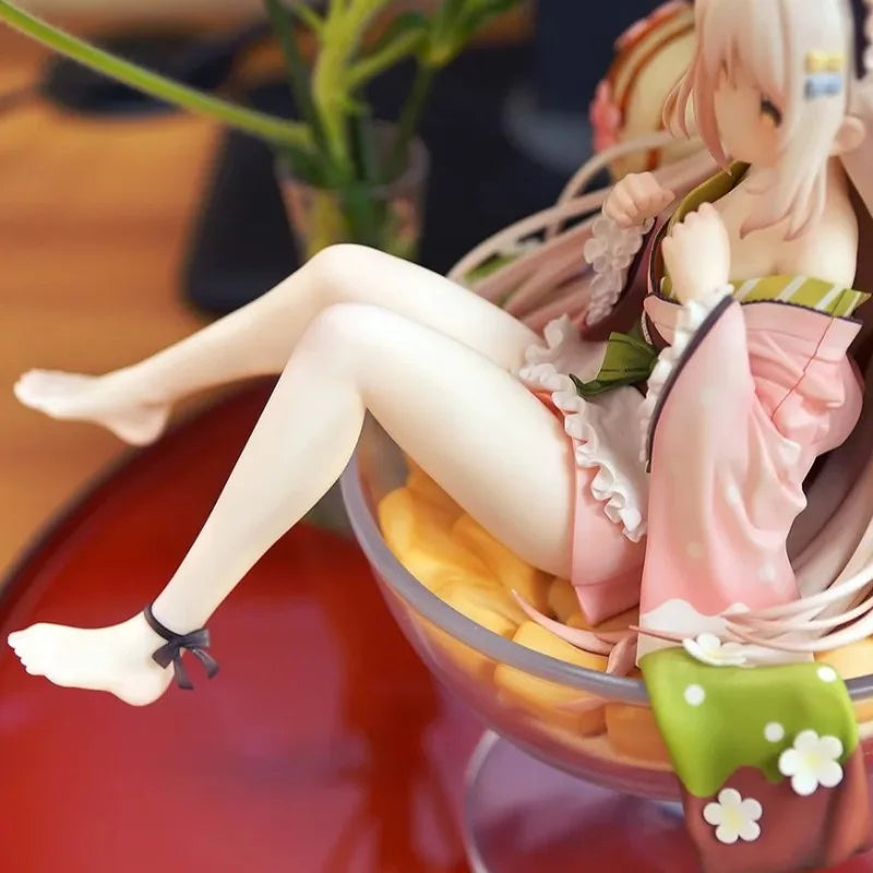 Shiratama Komame Anime Figure Ice Cream Wine Glass Shape Kimono Ver Model PVC Statue Collectibles Desktop Decoration Gift