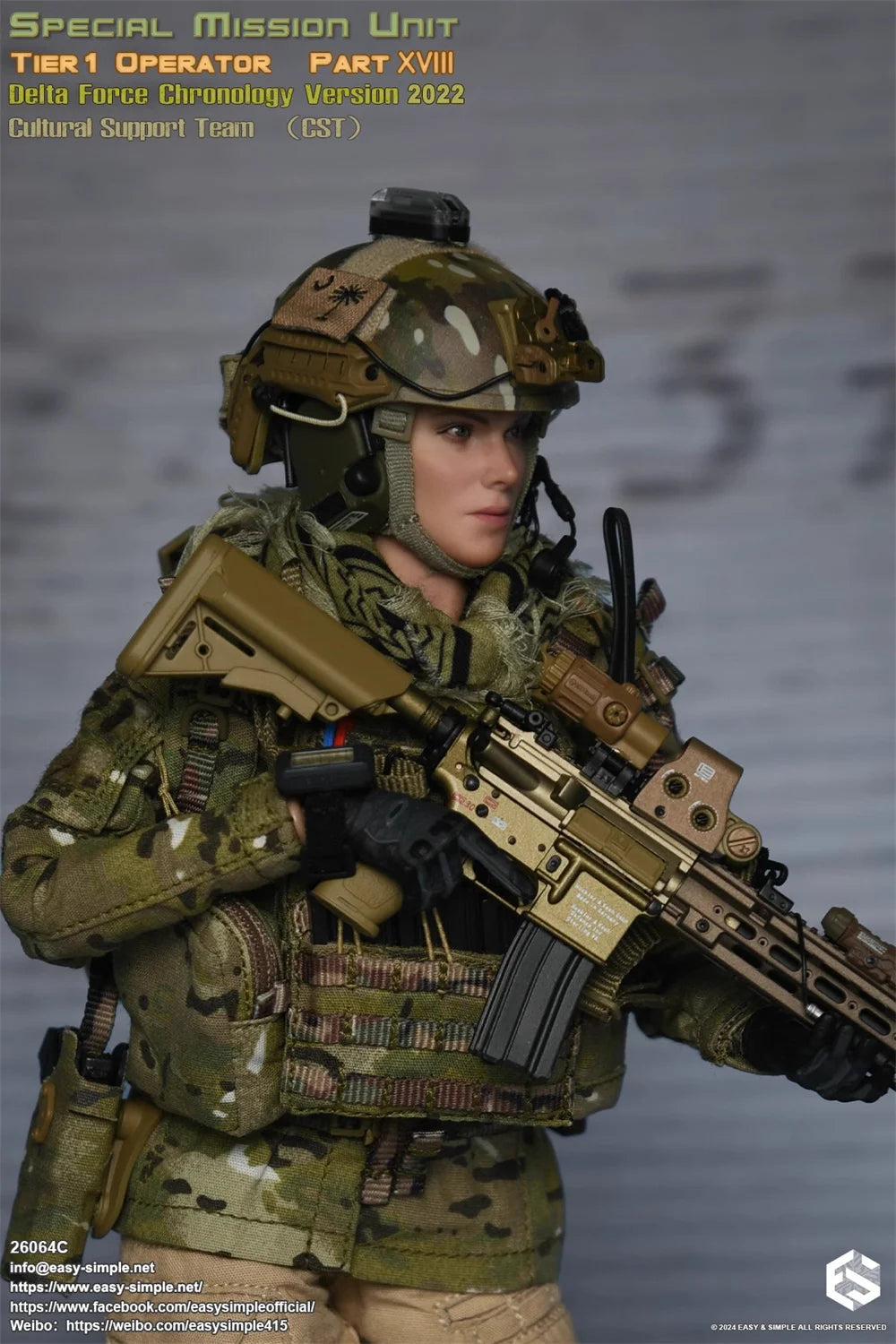 Easy&Simple 26064C 1/6 Soldier Female Member of the CAG Special Forces Full Set 12'' Action Figure Model Toys In Stock