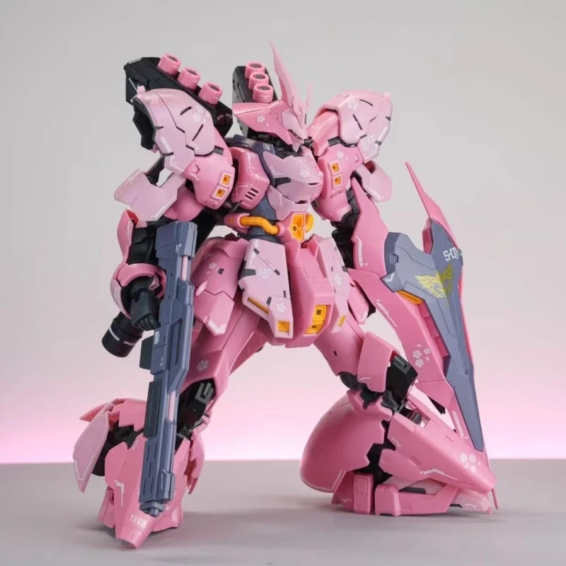 1/144 RG Sazabi Sakura Pink Assembly Mecha Action Figure Model Kit High Movable Toy With Water Slide Decal Desktop Ornament Gift