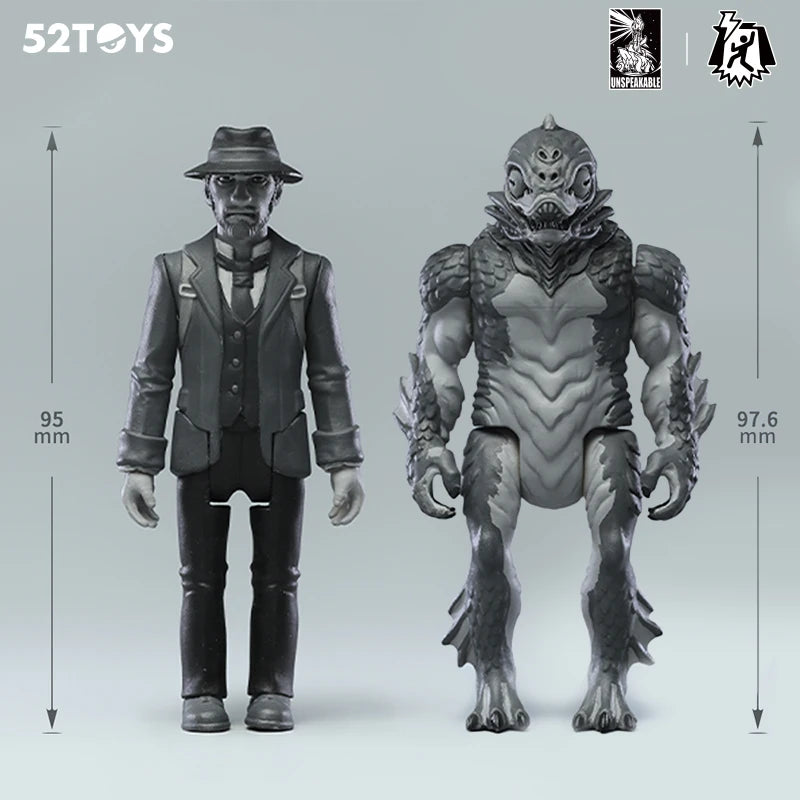 52TOYS Action Figure Legacy of Lovecraft, Monochrome Version, Collectible Desktop Decoration, Creative Gift for Birthday Party