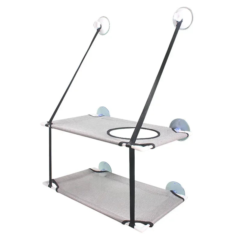 Cat Hammock Suction Cup Windowsill Cat Comfortable Hammocks Summer Breathable Mesh Single/Double Hanging Beds Pet Accessories