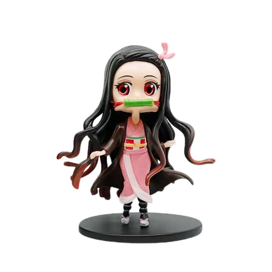 Demon Slayer Q Version Anime Figures 8Pcs Set Tanjiro Nezuko Hashira Collection PVC Model Birthday Christmas Gift for Kids