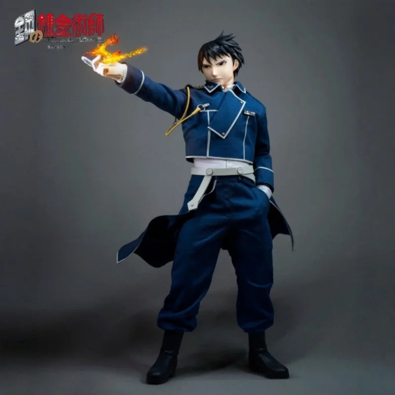 Original Threezero 3A Fullmetal Alchemist Alphonse Edward Elric Roy Mustang 1/6 Action Figure BROTHERHOOD Doll Joint Mibile Toy