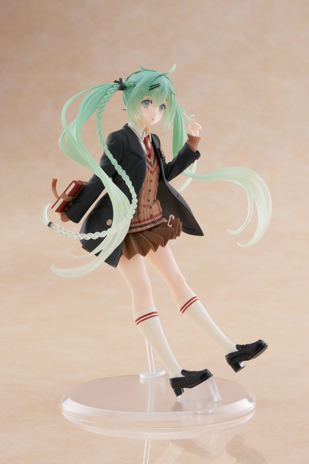 18cm Genuine Taito Hatsune Miku Preppy Ver Action Figure  Fashion Hatsune Miku Figure Kawaii Collectible Model Toy Birthday Gift