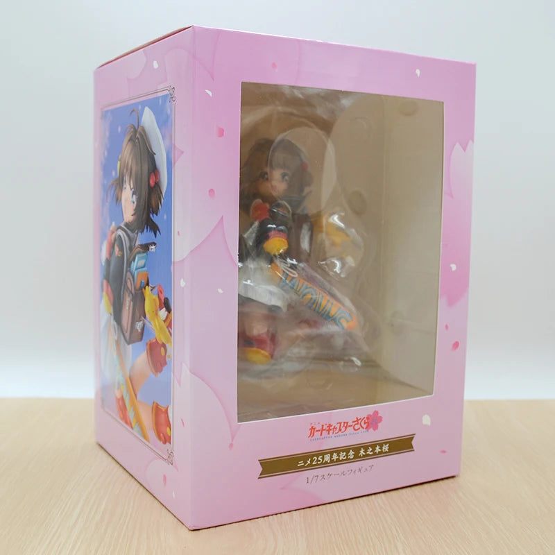 19cm Cardcaptor Sakura Sakura Kinomoto Anime Girl Figure #918 Card Captor Sakura Kerberos/Kero-chan Action Figure Model Doll Toy