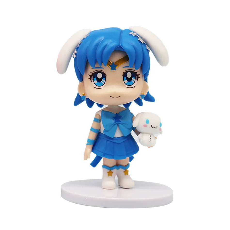 7cm Sailor Moon Anime Figure Tsukino Usagi/Chibiusa/Kino Makoto Action Figure Sailor Mars Jupiter Mercury Venus Figurine Kid Toy