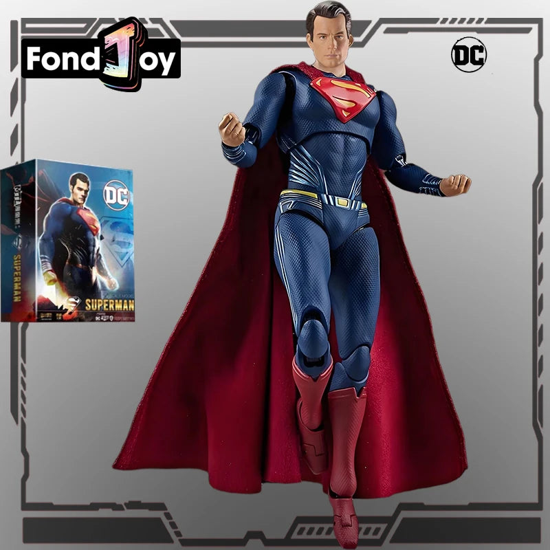FondJoy Original DC Series Justice League Laser Eye Black Superman Action Figure Assembly Model Toys Collectible Gifts for Boys