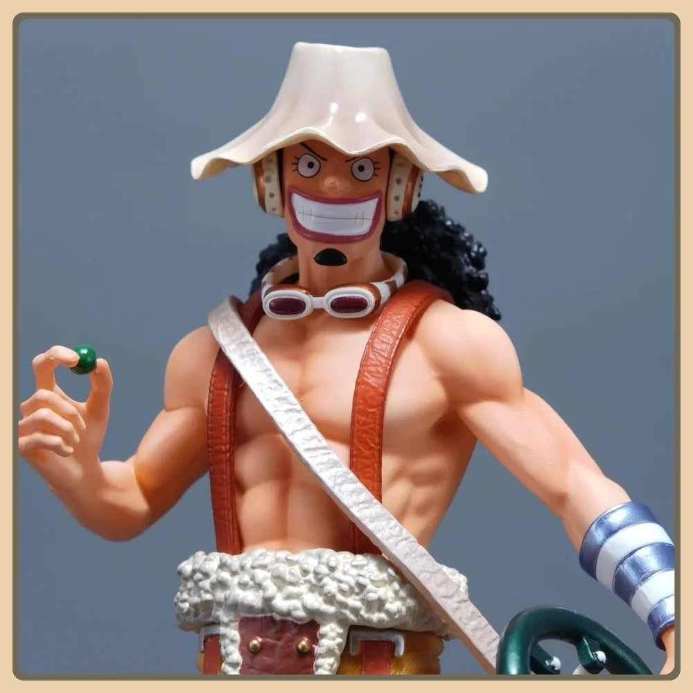 25 cm große Anime One Piece Figur Usopp Actionfigur PVC Statue Tischdekoration Anime Modell Spielzeug für Jungen Geschenk Originalverpackung