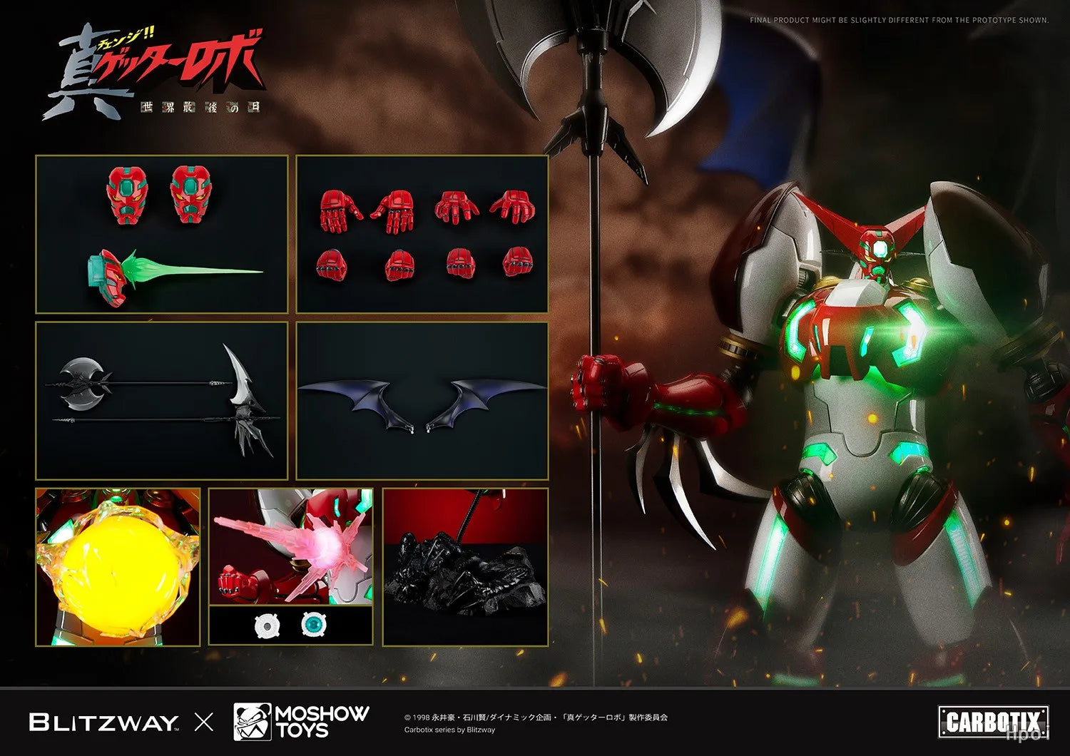 【In Stock】Original BLITZWAY MOSHOWTOYS Getter Robo: Armageddon SHIN GETTER 1 Action Mecha Figure Toy Model Ornaments