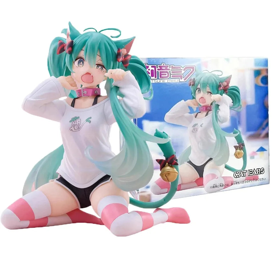 Hot Bandai Hatsuned Miku Anime Noodle Stopper Figure - Flower Fairy Winter Cherry PVC Model Collection Doll Toy Gifts In Stock