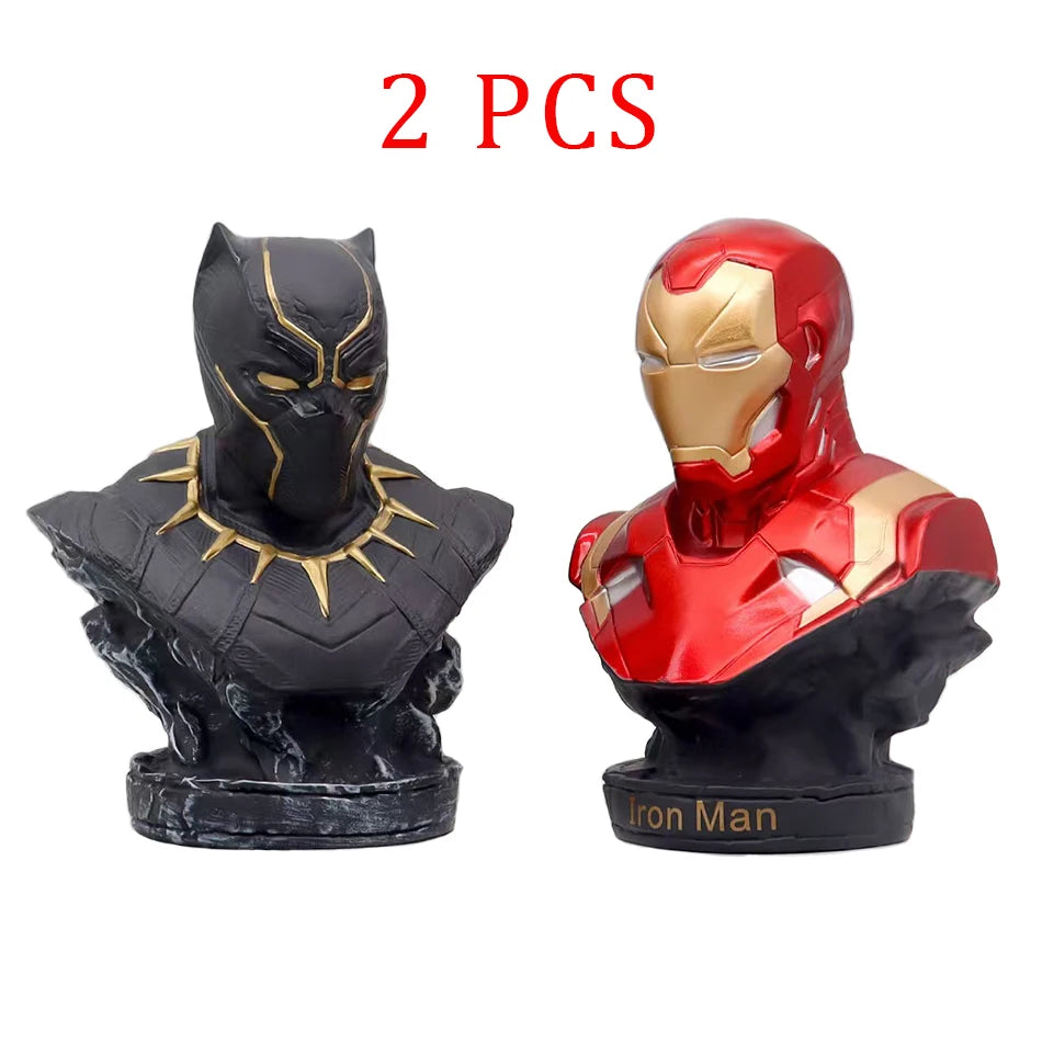 16CM Iron Man Panther Bust Anime Figure Statue marvel Avengers Large Figure Living Room Ornament Resin Collection Gift Toys