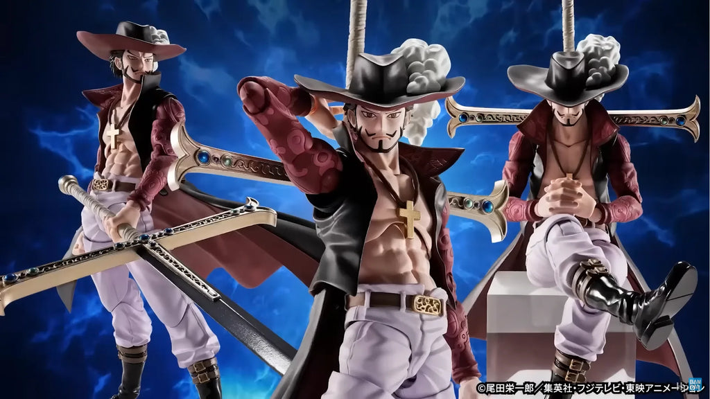 Original BANDAI Anime ONE PIECE Dracule HawkEyes Mihawk S.H.Figuarts Action Figure Toys PVC Model Collection