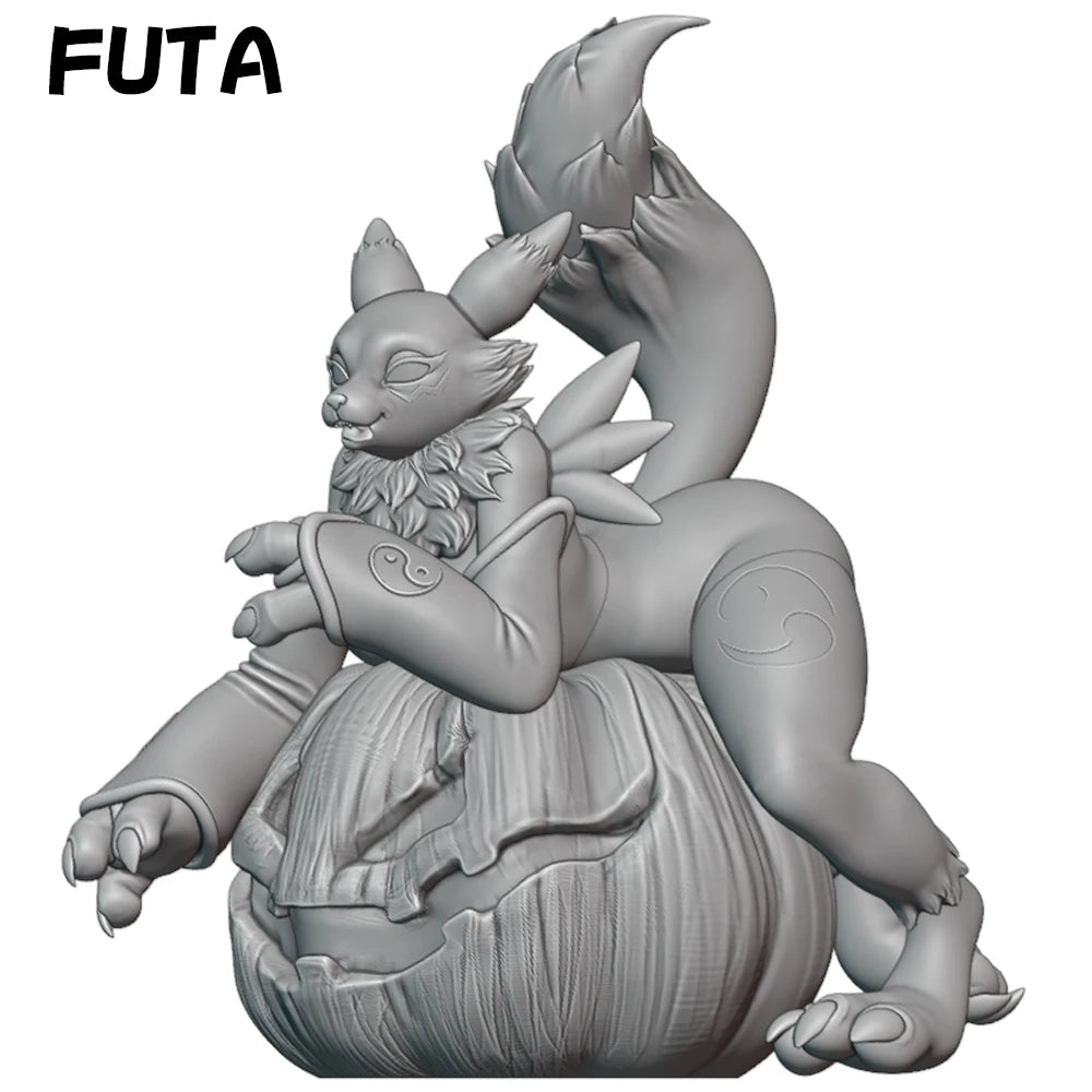 1:24 Animal Fox Pumpkin NSFW 3d Print Resin Toy Kit Gk Unpainted Figurine WaiFu Diy Unassembled Statue Figures Model Toys