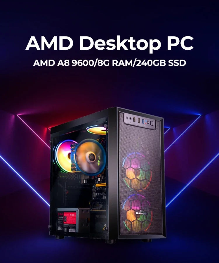 AOTESIER Gaming-PC AMD Core A8 7680/240G SSD DIY-Montage DESKTOP Komplettset E-Sport-Spiel COMPUTER 256/500G SSD 8/16G RAM Spiel