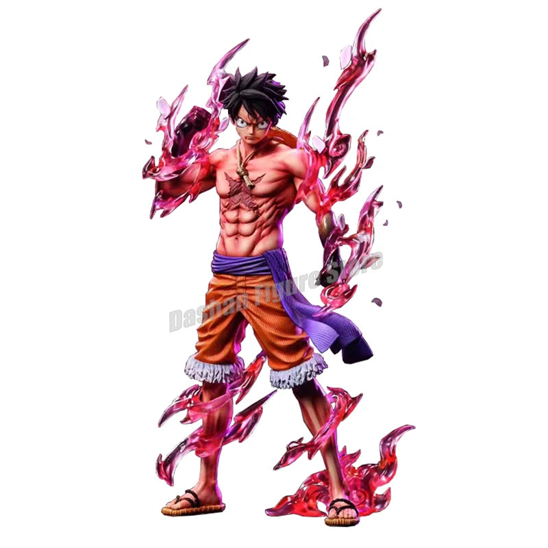 One Piece Figures Busoshoku Haki Emission Monkey D Luffy Action Figure Anime Collection 32cm Gear Second Luffy Statue Model Toys