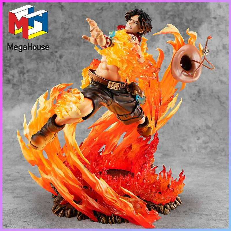 MEGAHOUSE Portrait Of Pirates One Piece Neo-Maximum Portgas D. Ace 15th Limited Ver. PVC Figure Collectible original garage kit