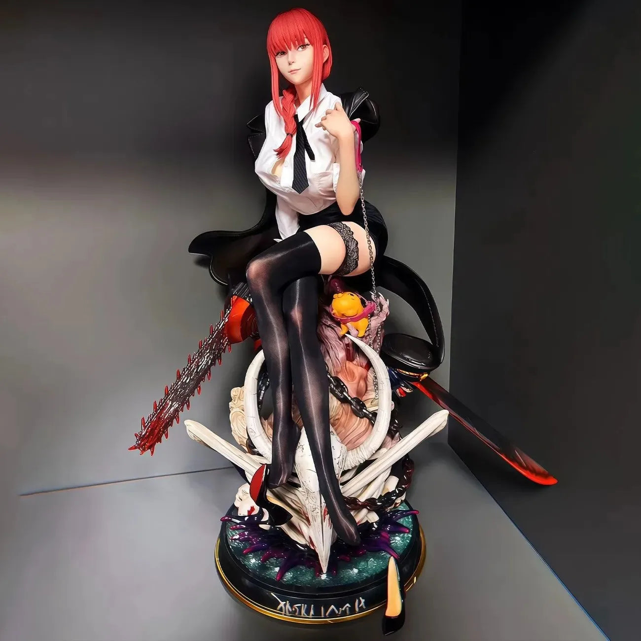 46cm/18.11in Anime Chainsaw Man Figure Makima Action Figures Pvc Statue Desktop Ornamen Collection Model Toys Gifts