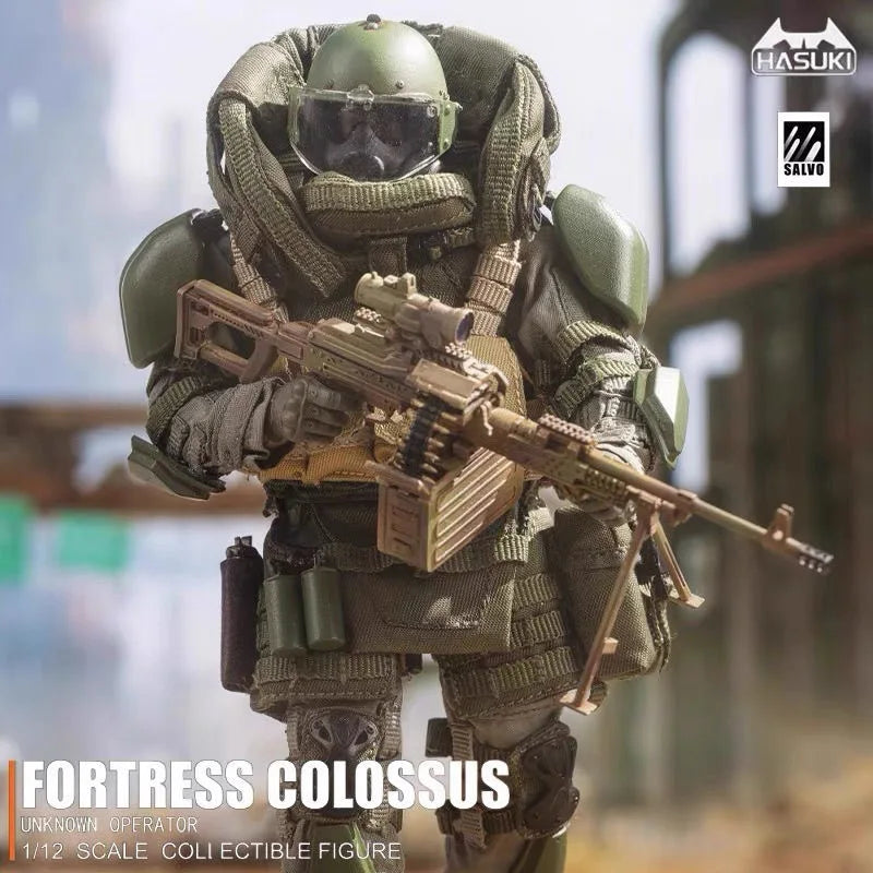 HASUKI 1/12 h Action Figure  SALVO SA01 Men Soldier Black Camouflage Outdoor Combat Suit 6Inch Action Figure Call of Duty Toys
