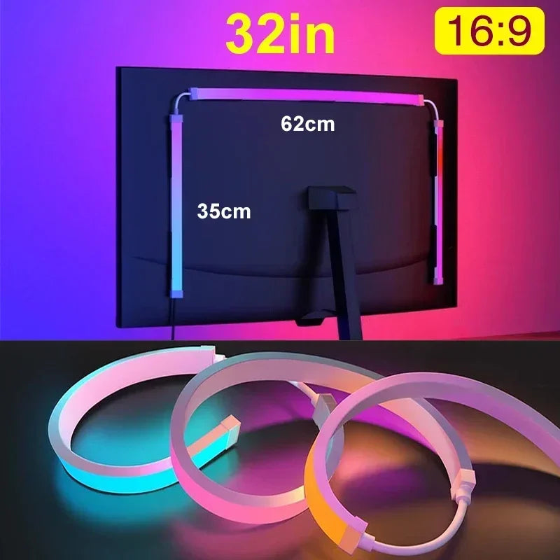 Smart Ambient PC Display Sync LED Strip Computer Monitor Backlight RGBIC Ambient Light USB Powered for Games Movies CreativeGift