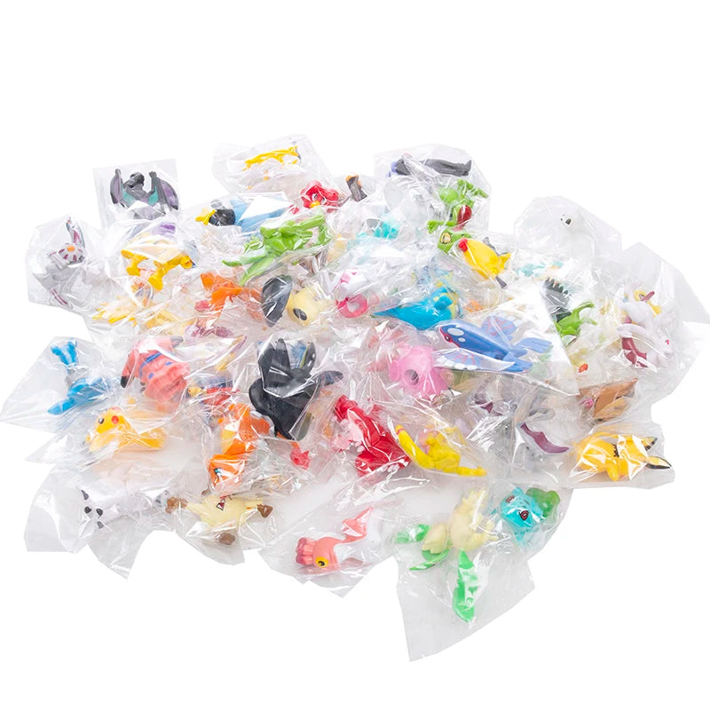 24-144Pcs Large Size Pokemon Anime Figures 4-6cm Not Repeating Different Styles Pikachu Action Pet Collect Model Kids Toy Gifts