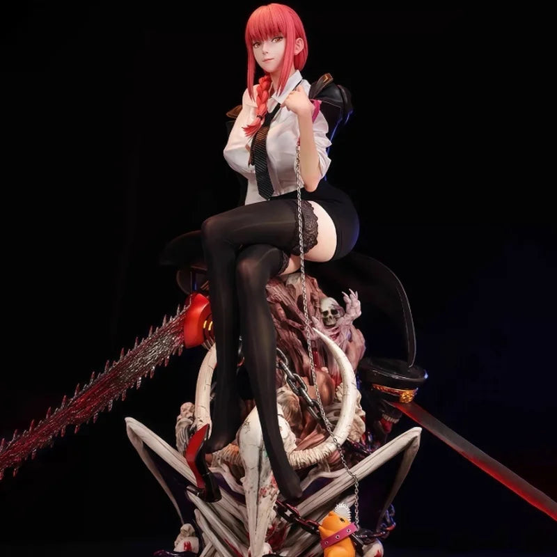 Anime Chainsaw Man Figure - 47cm Makima PVC Action Statue Collectible Model Toy for Desktop Ornaments Ideal Gift For All Ages