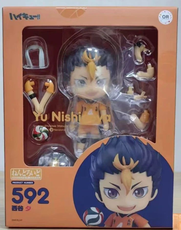 In Stock Original GSC Orange Rouge Nendoroid #592 Volleyball Boy Yu Nishinoya Anime Figure Ornament Collection Model Toy