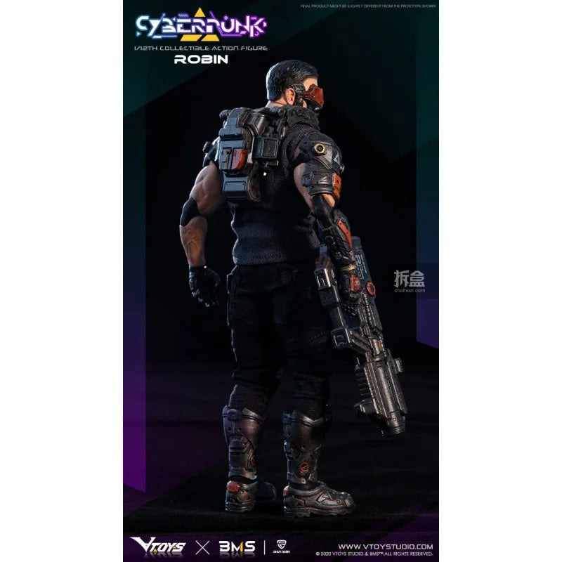 VTOYS Original 1/12 Finished Movable Doll Series Cyberpunk Robin Anime Action Figure Model Toys Collectible Gifts for Friend