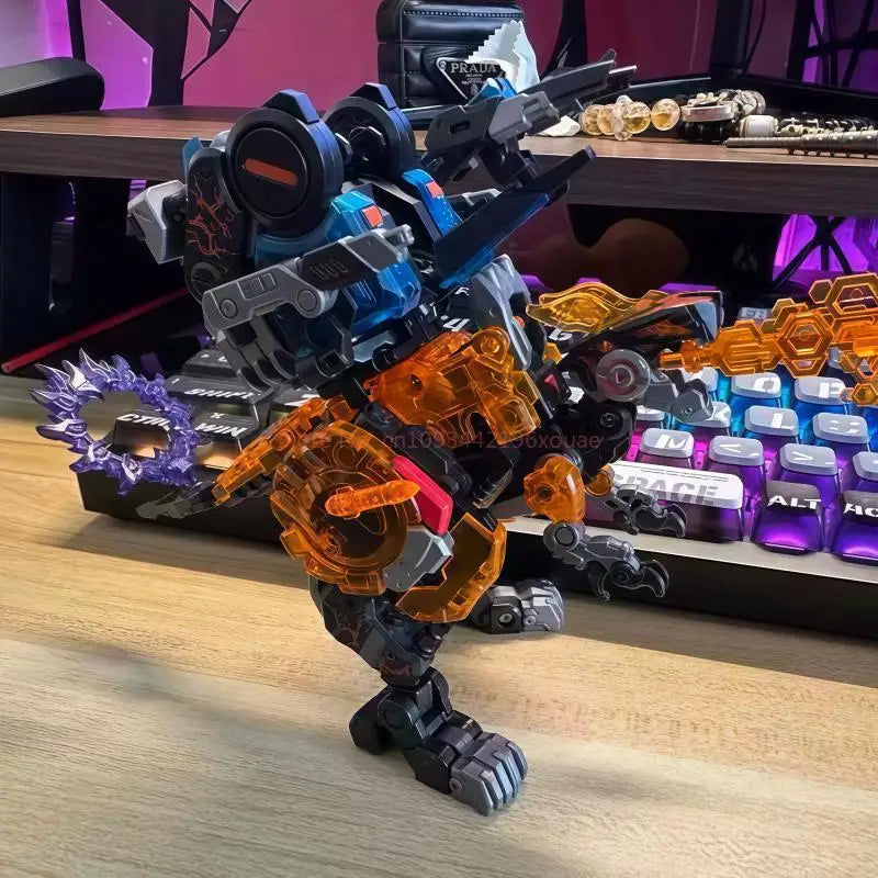 52toys Beast Box Series Dinosaur Transformation Toy Set - Flame Master & Ice Master Trendy Mech Model Action Figures Christmas
