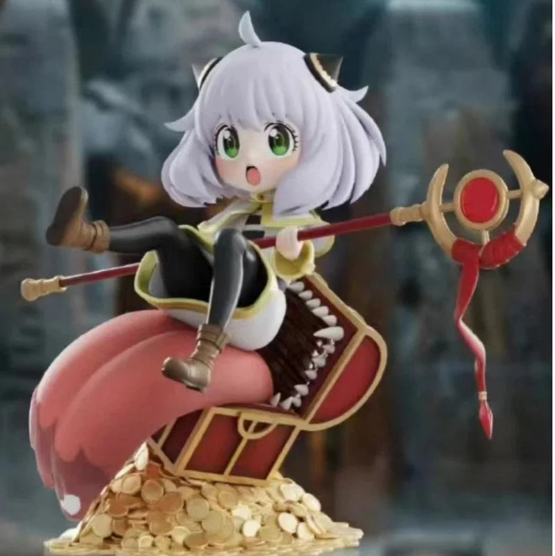 Q Version Anya Forger Cos Frieren GK Statue Spy X Family Anime Figure Cute Girl Car Dashboard PC Case Decoration For Anime Fans