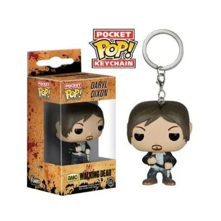 FUNKO POP Walking Dead Daryl Dixon Rick Grimes AMC Pocket Pop Keychain Action Figure Toys For Children Christmas Gift