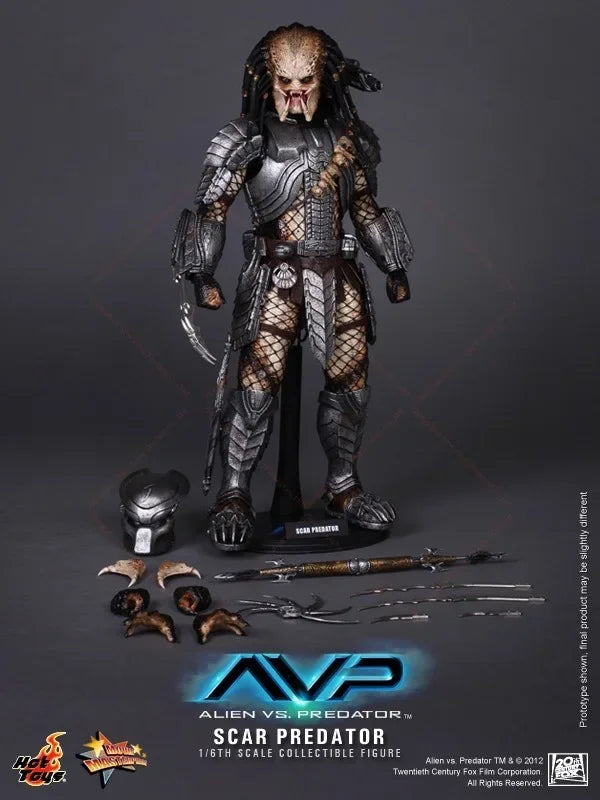 In Stock Original HOTTOYS HT AVP Alien VS. Predator 2.0 Scar Predator 30CM Action Figure Toy Collection Gift