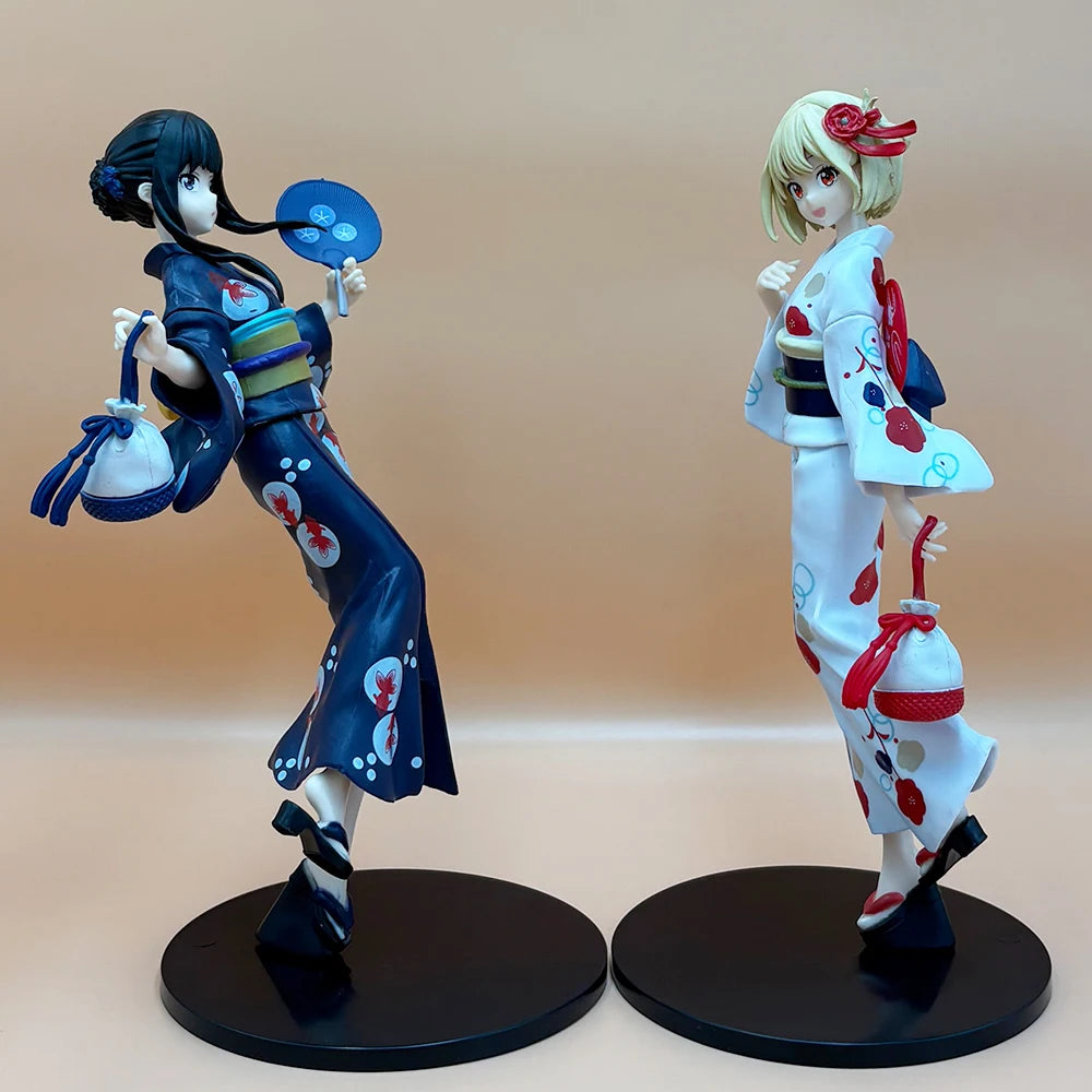 New Lycoris Recoil Nishikigi Chisato Inoue Takina Wafuku Travel Ver. PVC Anime Action Figures Kimono Model Collection Toys