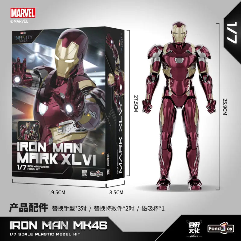 Fondjoy Official Marvel Iron Man Mk46 1/7 Assembly Action Figure Toy Model Decoration For Boys Collectible Toys & Hobbies