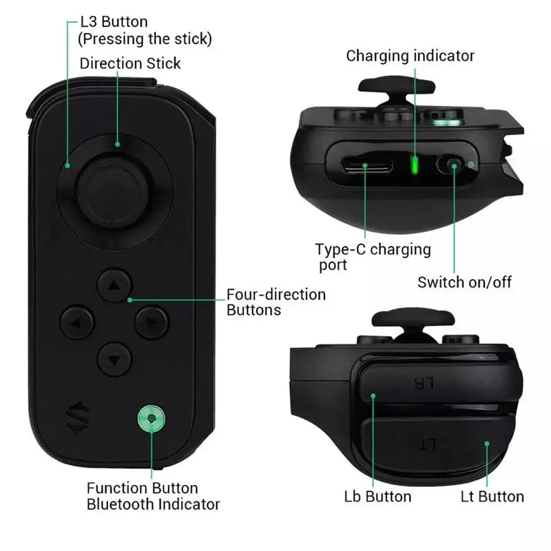 Black Shark Gamepad 3-Left Add Holder Portable Bluetooth Game Controller For Blackshark Phone 3 | 3Pro Mi Redmi