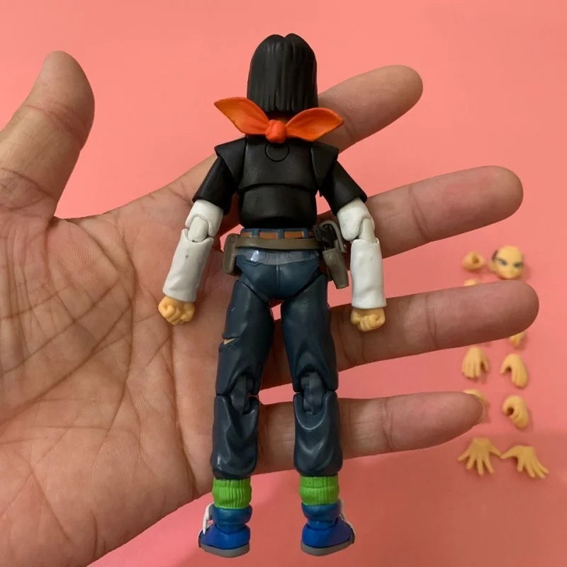 2pcs/Set Dragon Ball Super Poseable Dolls Shf Android 18 And 17 Twin Pack Model Bulk Cargo Ko Model No Box Collectibles Toys
