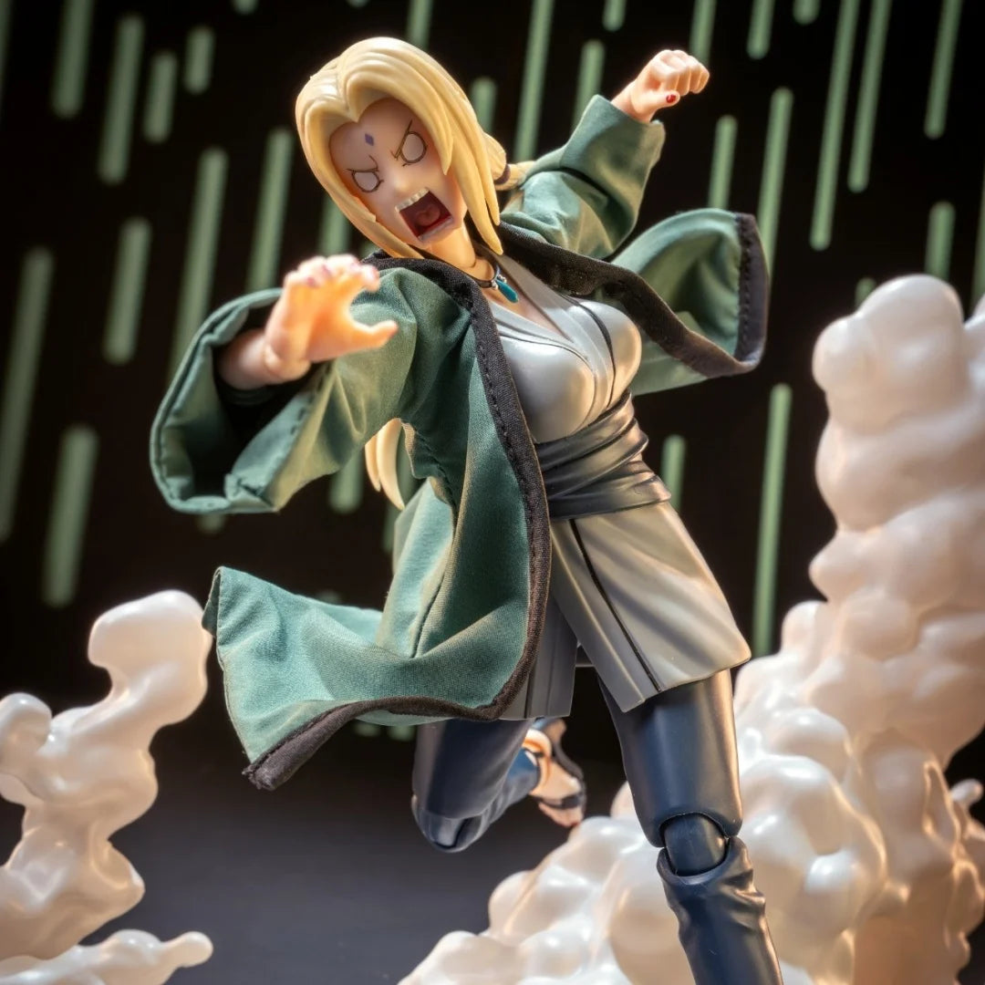 Naruto Shf Anime New Handmade Tsunade Coat Cloak Can be styled freely hat Clothes Built In Iron Wire Is Suitable for 1/12 Toys