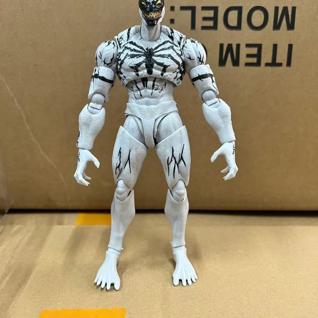 In stock Ko SHF Anti Venom Anime Action Figure White Symbiote Amazing Spider Man Articulated Serum Venom Figurine Model Toy Gift