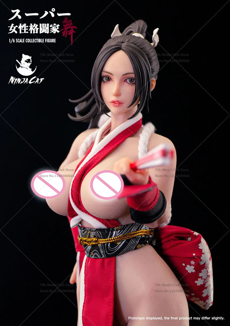 Ninja Cat N001 1/6 Scale Mai Shiranui Kämpferin 30 cm (12 Zoll) bewegliche Augen Stahlrahmen Silikonkörper Komplettset Actionfigur Puppe