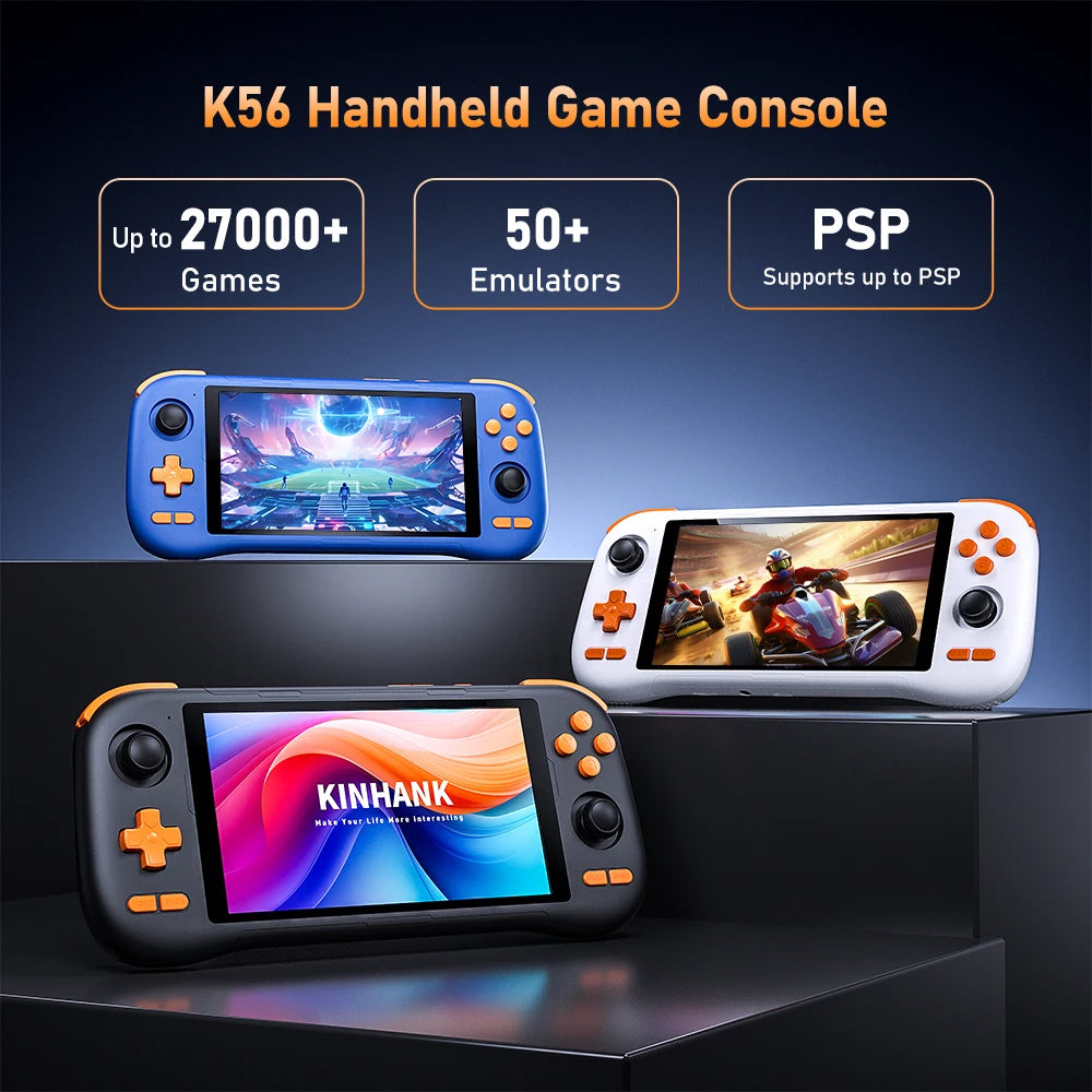 Super console K56 Android 14 Handheld Game Console 5.5 inch Touch Screen 5000mAh With 50+ Emulators For DC/MAME/SS/PSP