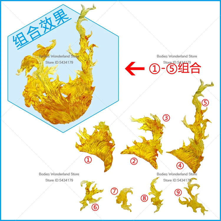 In Stock 1/12 Scale Burning Flame Effects Ground Fissure Model Modeling Scene For 6inch DIY Anime Action Figure Doll Body