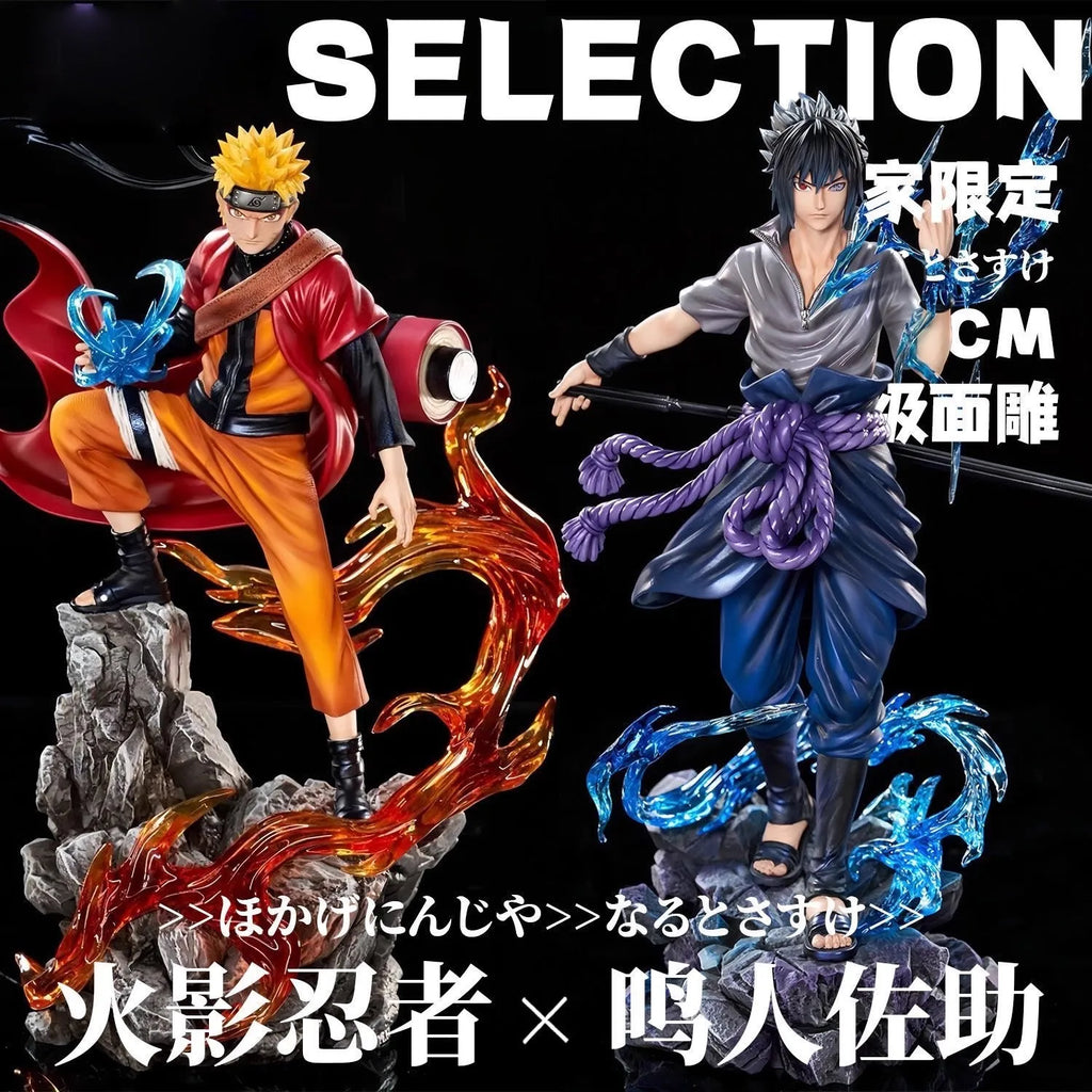 27cm Naruto Anime Figure Uzumaki Naruto Uchiha Sasuke Action Model Pvc Statue Desktop Ornament Collection Toys Gift