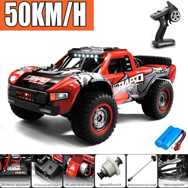 Rc Кола Off Road 4x4 50 км/ч или 75 км/ч Високоскоростна безчеткова моторна Monster Truck 1/16 Пустинни/Снежни състезателни колички за дрифт играчки за момчета