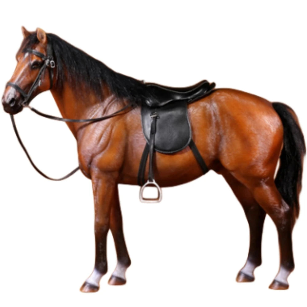 HiPlay MRZ Horse Warmblood Horse Expertly Hand-Painted Lifelike Safe Resin 1:6 Animal Figurine