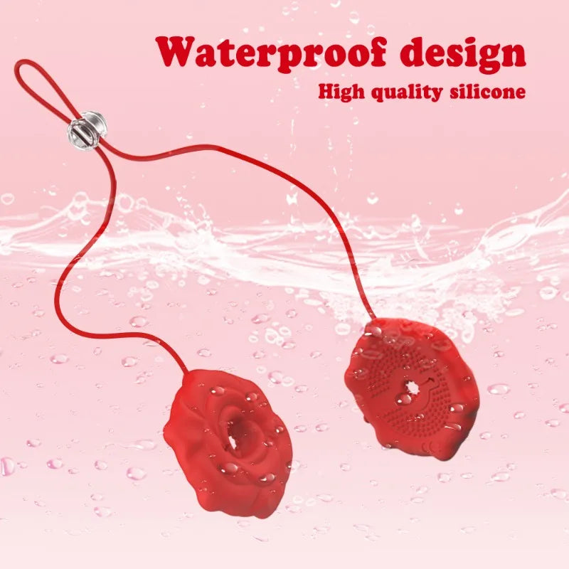 Rose Breast Clip Vibrator – Dual Nipple & Clit Stimulator for Teasing & SM Play