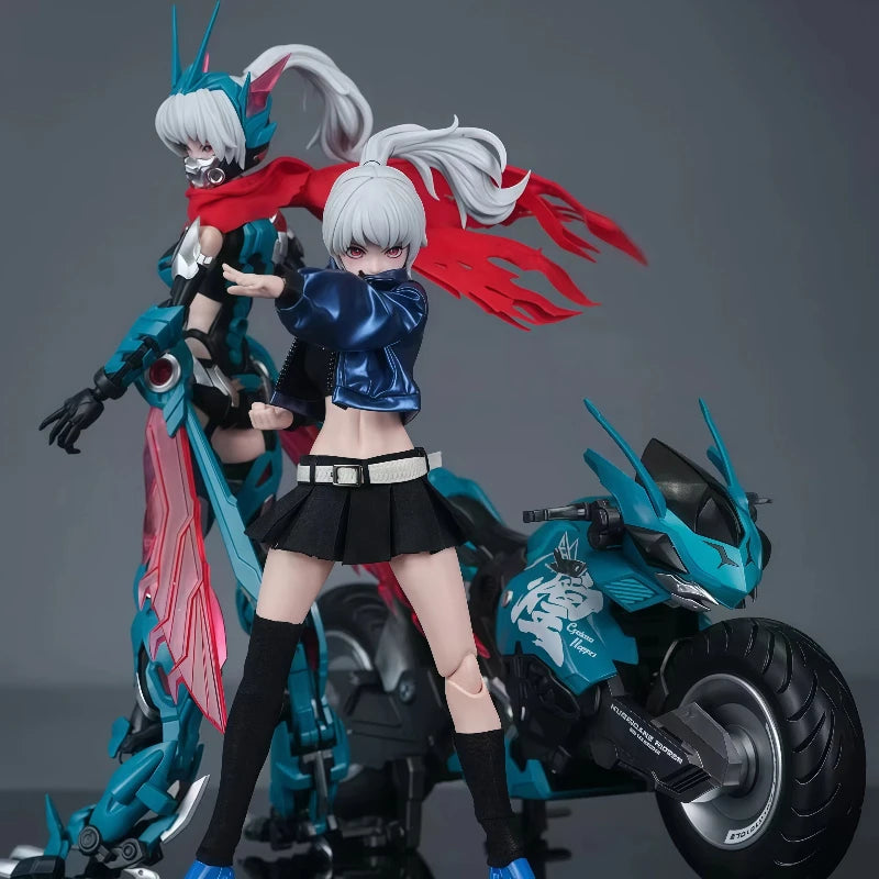For Fans Collector Nuke Matrix Cyber Forest Cyclone Hopper Yip Fung Sim Dual Body Mecha Girl Model Kit With Cyber Motorcycle