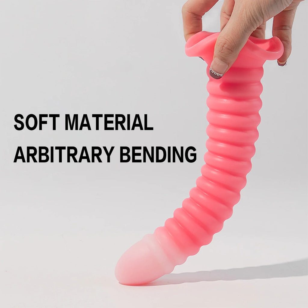 Gradient Pink Anal Plug Massager With Threaded Suction Cup Rear Multi-size Unisex Extra Long Anal Plug Adult Erotic Sex Toys