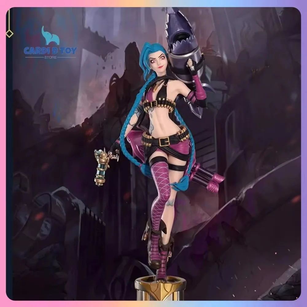 League Of Legends Cmge Jinx Action Figure 3d Modeling Pen Anime Figures Ornament Game Peripherals Trendy Toy Customized Toy