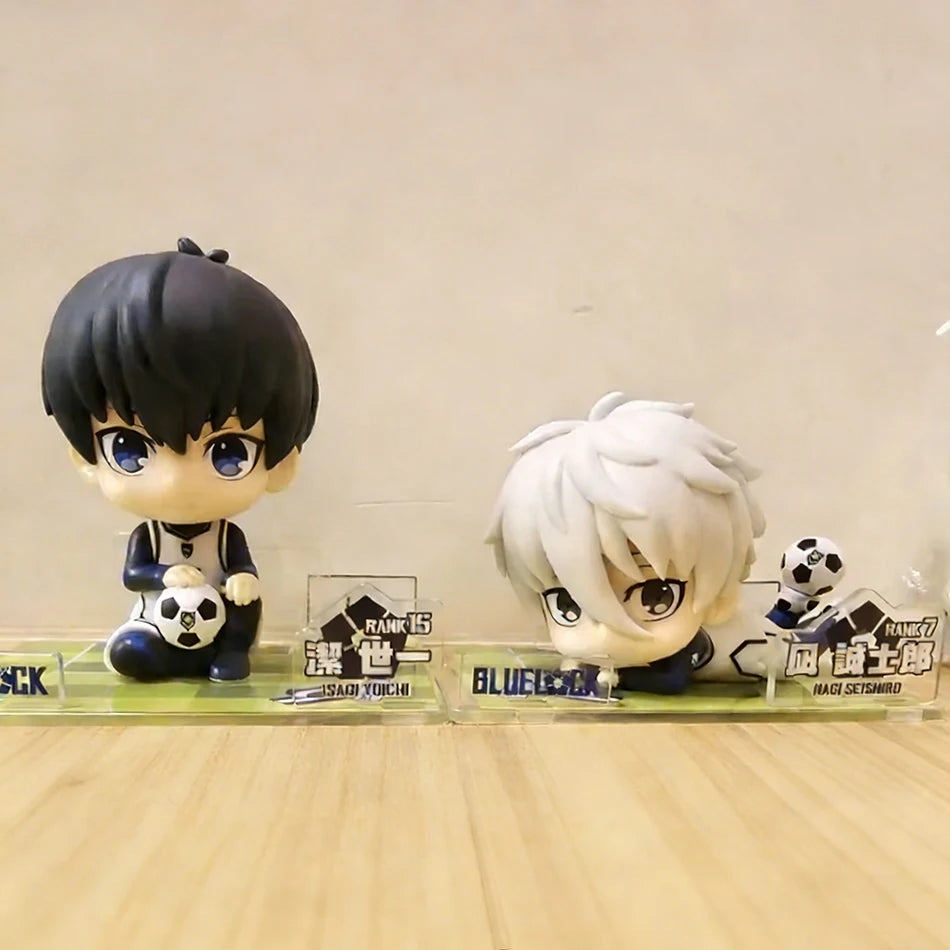 9CM Blue Lock Anime Figure Q Version Nagi Seishirou Action Figure Kawaii Isagi Yoichi Figurine PVC Collection Model Doll Toy